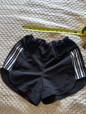 Athleta Black Athletic Shorts with White Side Stripes